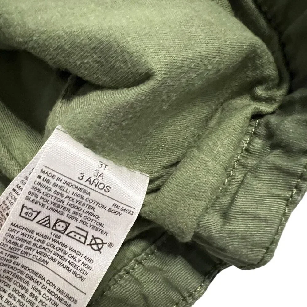 Old Navy 3T Green Hooded Utility Jacket